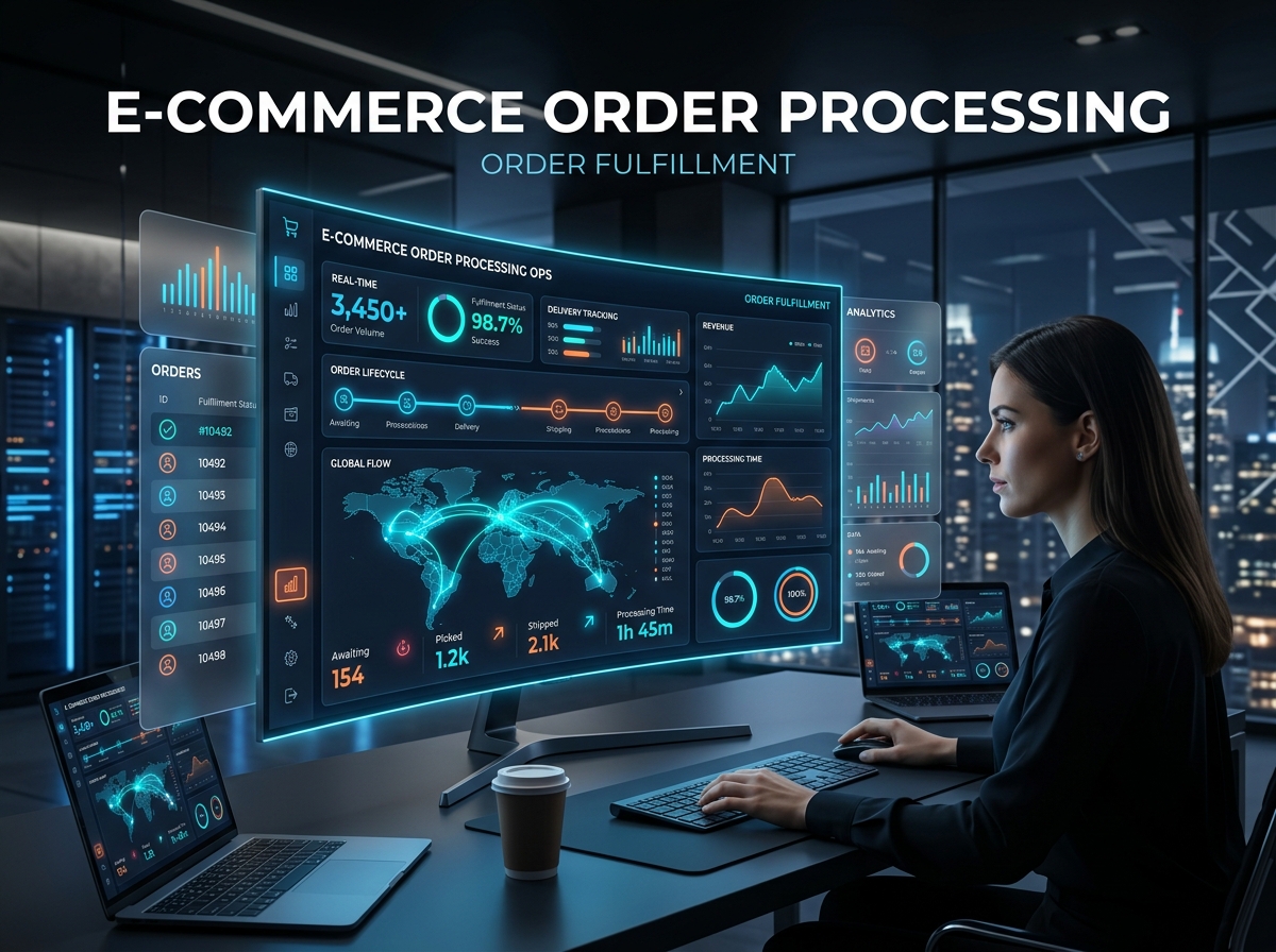 E-commerce operations team at work